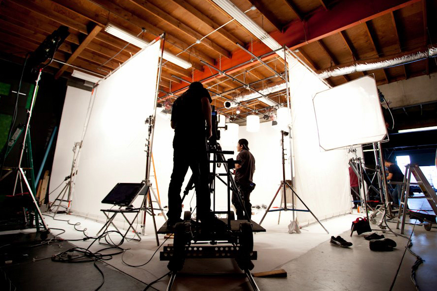 behind the scenes of video shoot
